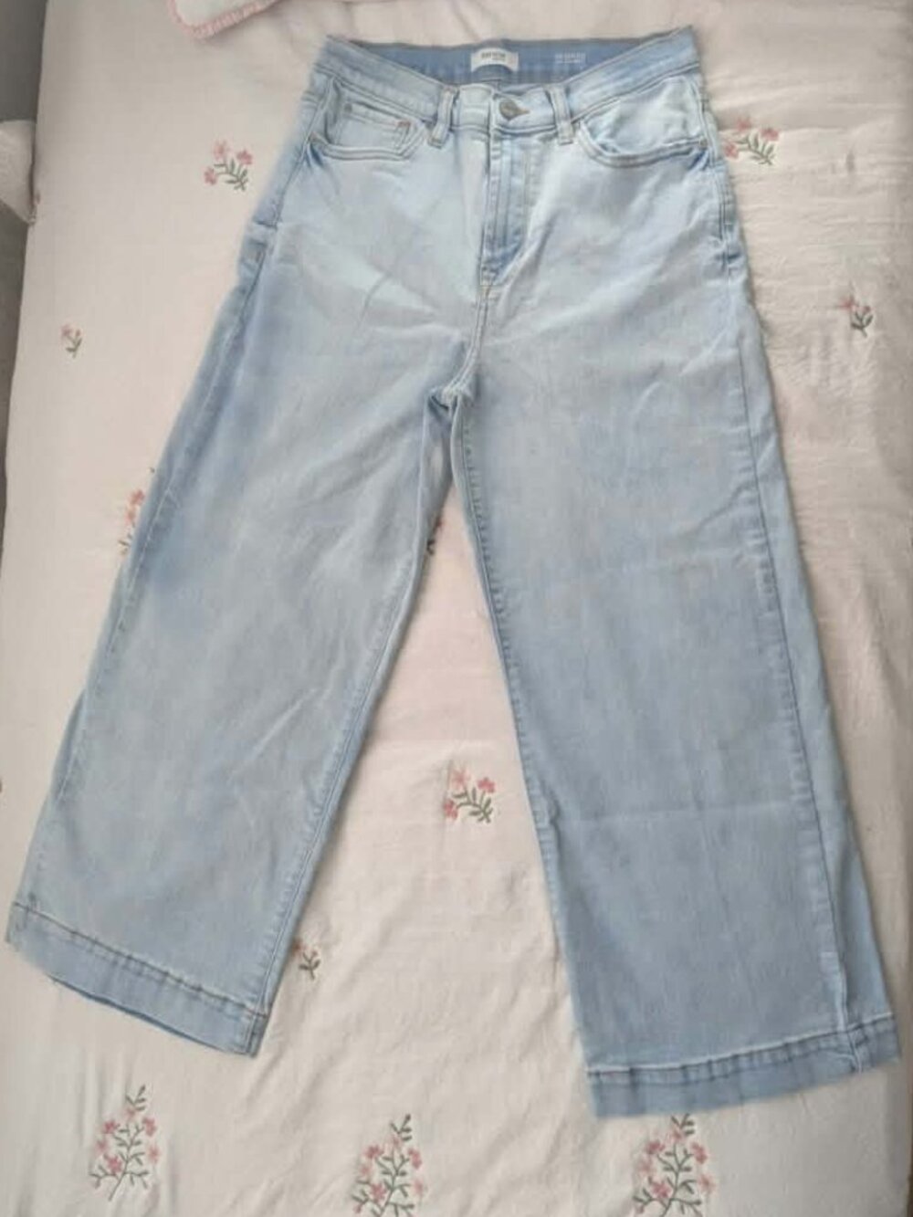 Kensie High Rise Wide Leg Ankle Jeans Light Wash Size 6/28